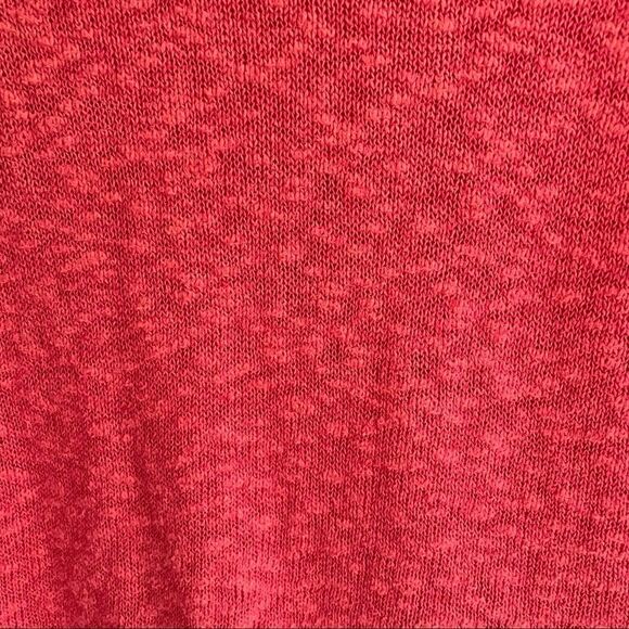 LUCKY BRAND Linen Cotton Crew Neck Sweater Red Coral M - Picture 2 of 5
